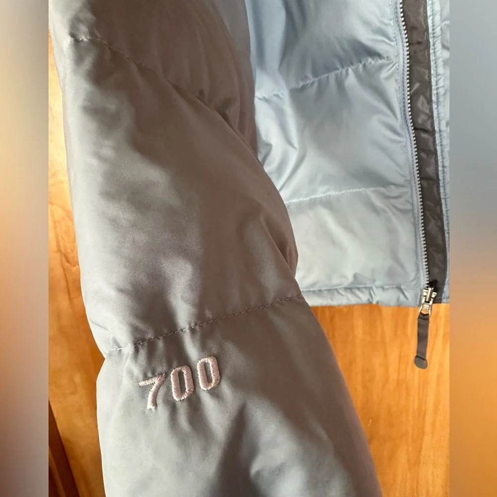 North Face Blue Vintage 96 Retro Nuptse Womens Med Puffer Jacket 700 Down Coat - Picture 6 of 8